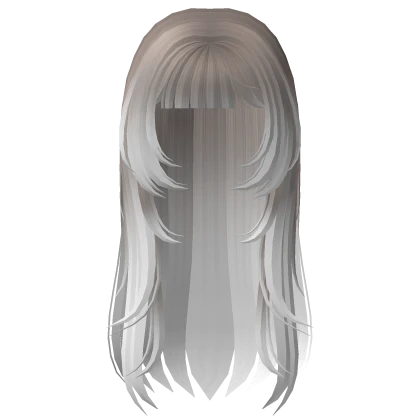 FREE Messy Long Straight Ash w White Anime Hair