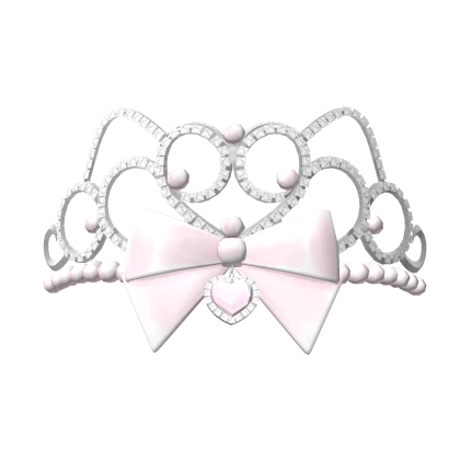 ♡ Kawaii Kitty Pink Crystal Tiara With Bow