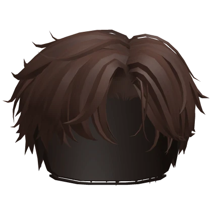 Brown Side Parted Messy Hair