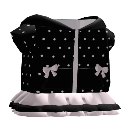 Cute Polka Dots Hoodie Dress In Black/Pink