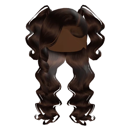 Side Part W/ Pony Curls In Brown