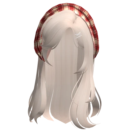 Mori Kei Igari Long Hair w Red Bandana in Platinum