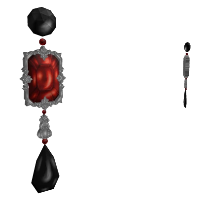 Gothic Jewel Earrings - Red