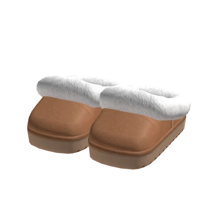 Platform Slippers Fluffy Boots Brown Shoes Y2K 3.0