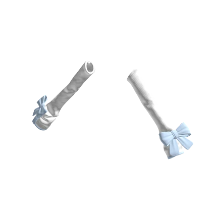 ♡ Baby Blue & White Bow Arm Warmers