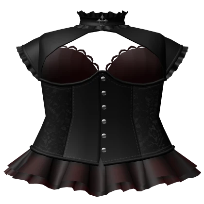 gothic lace corset dress shrug black and red 3.0
