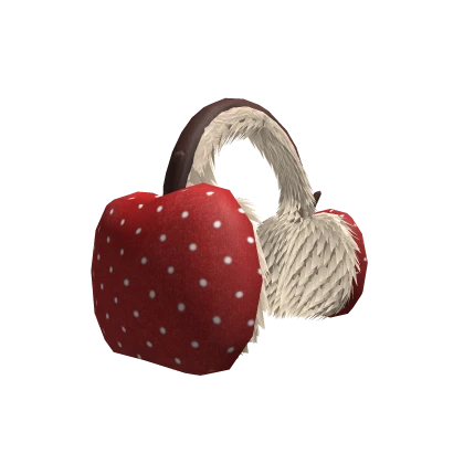 Red Polka Dot Fluffy Apple Earmuffs