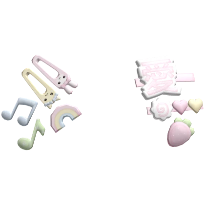 ʚ kawaii harajuku pastel rainbow hair clips