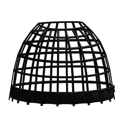 black dollette caged crinoline ruffle underskirt