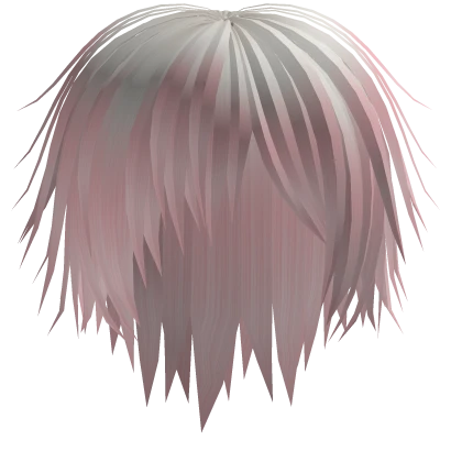 Messy Bangs 2 Tone Emo Hair Pink/White