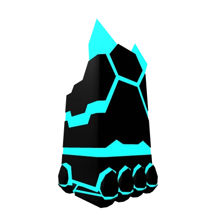 black/cyan gauntlet (R6) (L)