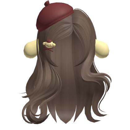 Pompompurin Elegant Sweet Waves Brown Hair w/ Clip