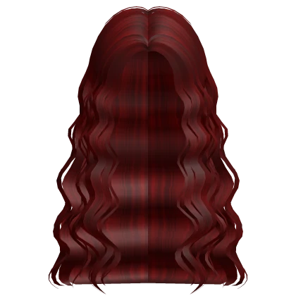 Red Tucked Wavy Hair With Bangs
