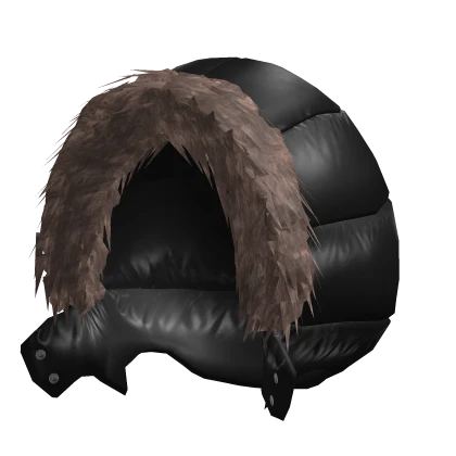 🦇Black Realistic Designer Puffer Hood w Fur🦇