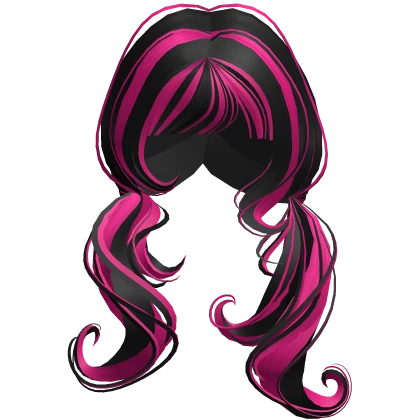 ♡ Swirly Swooped Igari Pigtails (Monster Pink)