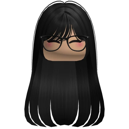 Nerdy Cute Hair w Glasses Black