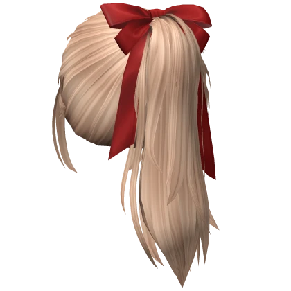 Classic Ponytail w/ Red Christmas Bow (blonde2)