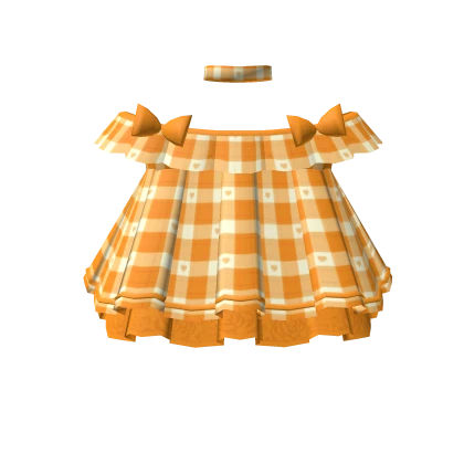 🌼3.0 Orange picnic Princess dress w collar