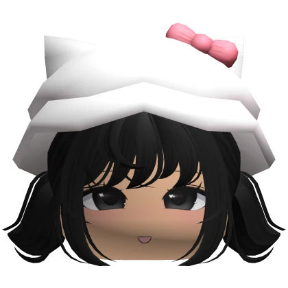 Cute Kawaii Anime Girl Pigtails w Kitty Hat
