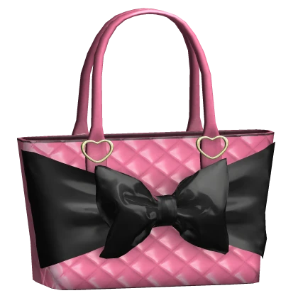 Mcbling 2000s Gyaru Bow Shoulder Bag in Pink Black