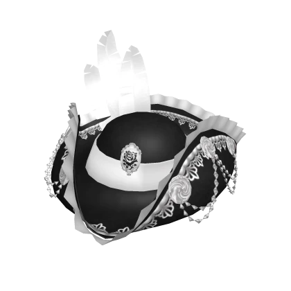 Elegant pirate hat with feathers - black/white