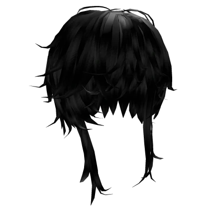 Long Length Messy Anime Black Hair