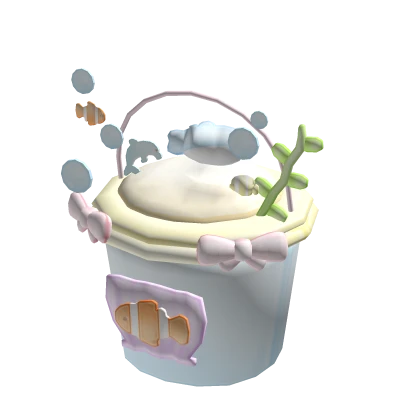 cutesy pastel fishing bucket holdable