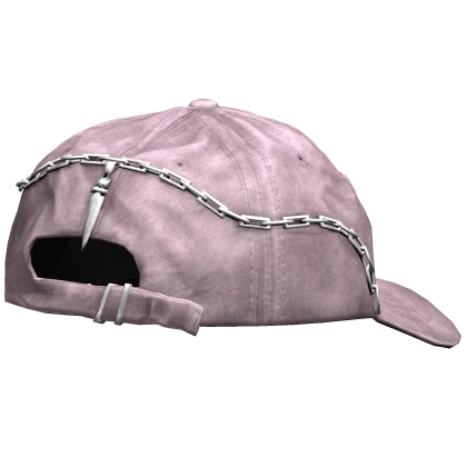 Washed Pink Chained Backwards Hat