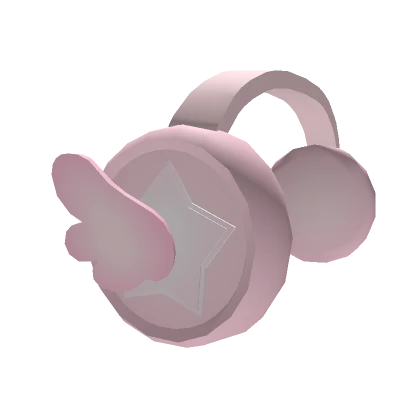 Pink Winged Star Headphones