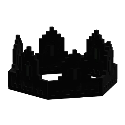 Pure Black Animated Glitch 8-Bit Crown