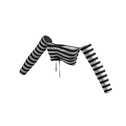 Black/White Striped Cute Laced Up Crop Tube Top
