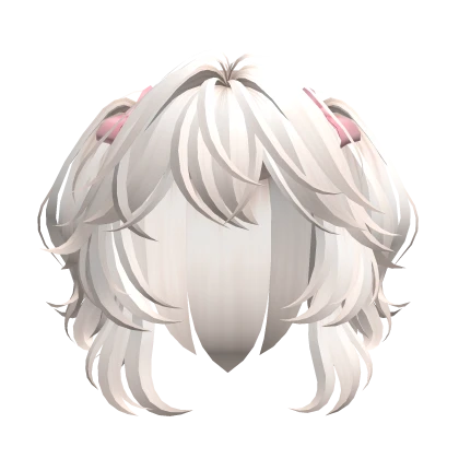 Cute Beige Half Up Pigtails W Pink Kawaii Ribbons