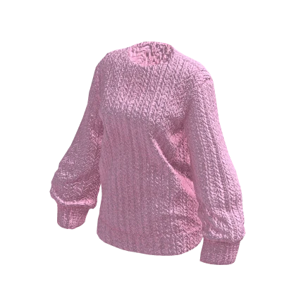 BB Pink Cute Oversized Fluffy Sweater  