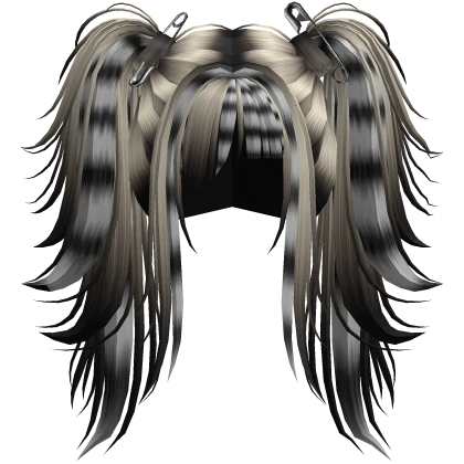 Black Blonde Scene Emo Spiky Messy Pigtails
