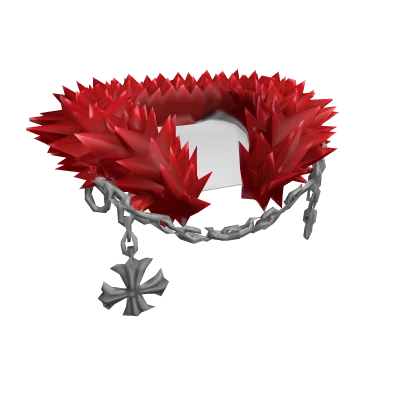 Chained Red Fur Collar