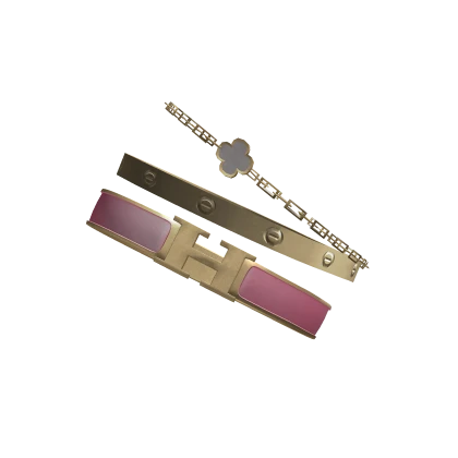 Pink Preppy Gold Stack Bracelet 