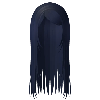 long straight emo y2k hair navy blue