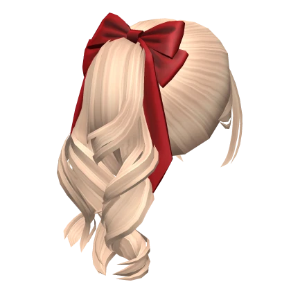  Wavy Flowy Ponytail w/ Red Christmas Bow (Blonde)