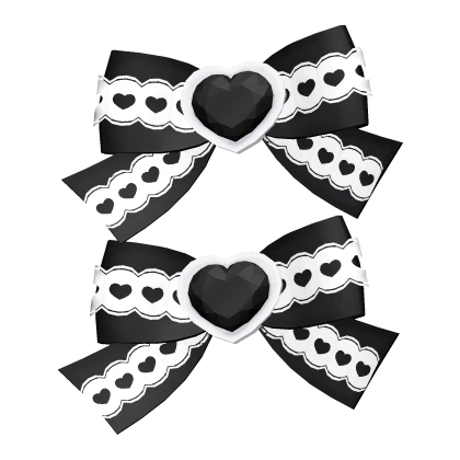 ୨୧: kawaii jirai kei hairclip bows white black