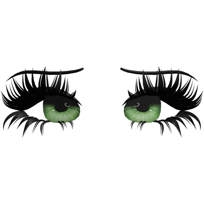 ♡ girly anime lashes v2 (green)