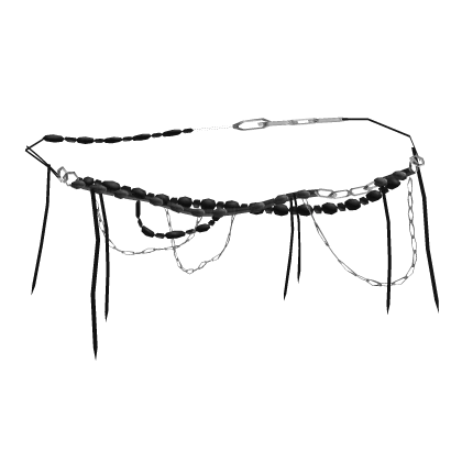 Black Beaded Archival Vkei Waist Belt