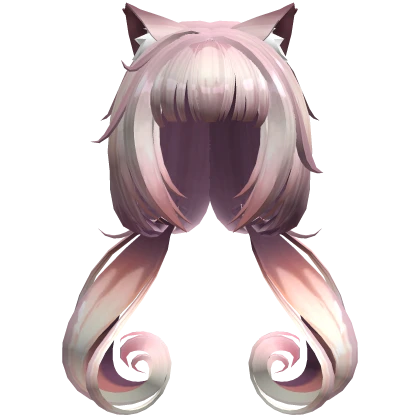 Nekopara Vanilla Swirl Pigtails Cat Pink Ombre