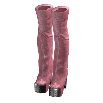 Rick Leather Boot Heels (Pink)