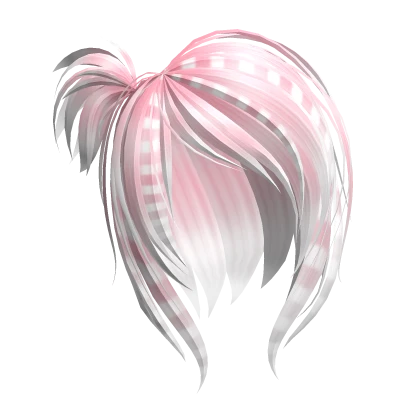 Pastel Pink & White Scene Mini Ponytail Hair
