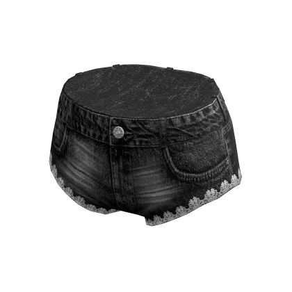 ✨ Coquette Lace Black Denim Shorts Y2K Kpop