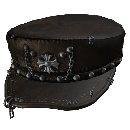 Brown Y2K Goth Captain Hat