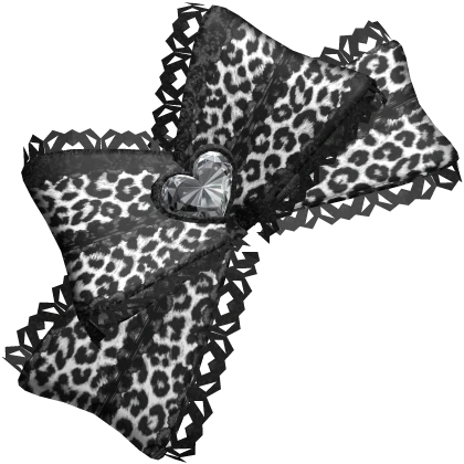 White Gyaru Emo Goth Leopard Bow