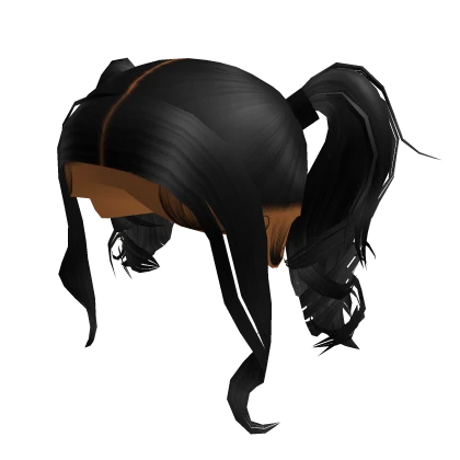 Messy Curly Twin Tails W/ Bangs [Black]