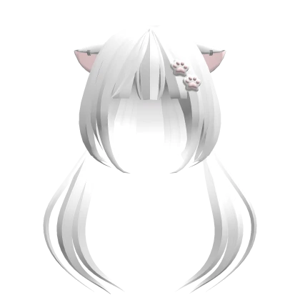 ノ꒰ (FREE UGC) Kitty pigtails white w/ cute clip♡