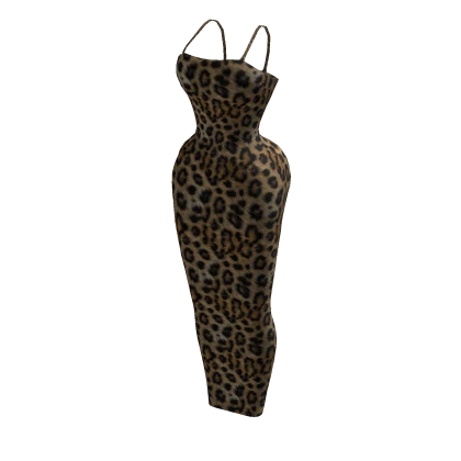 Tight Long Gyaru Leopard Dress